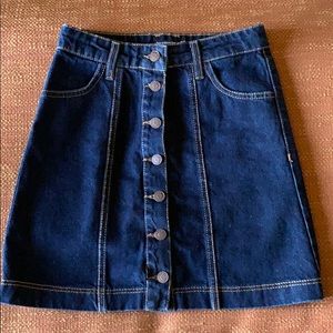 Stradivarius Button Down Jean Skirt
